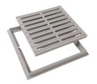 GRILLE DE SOL AVEC CADRE 300 X 300 GRIS CLAIR - GRC30