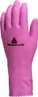 Gants menage latex floque Rose T9/10