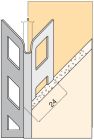 Protege angle aluminium renforce perfore angle allonge pour cloi- sons traditionnelles lg. 250cm