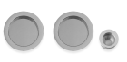 Kit de 2 poignees cuvette et tire-doigt pour porte coulissante - Coloris gris
