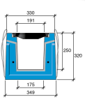 Caniveau beton a grilles fonte de Type I HRI 250 - long. 2,25m x larg. 191mm x haut. 250mm - classe D400